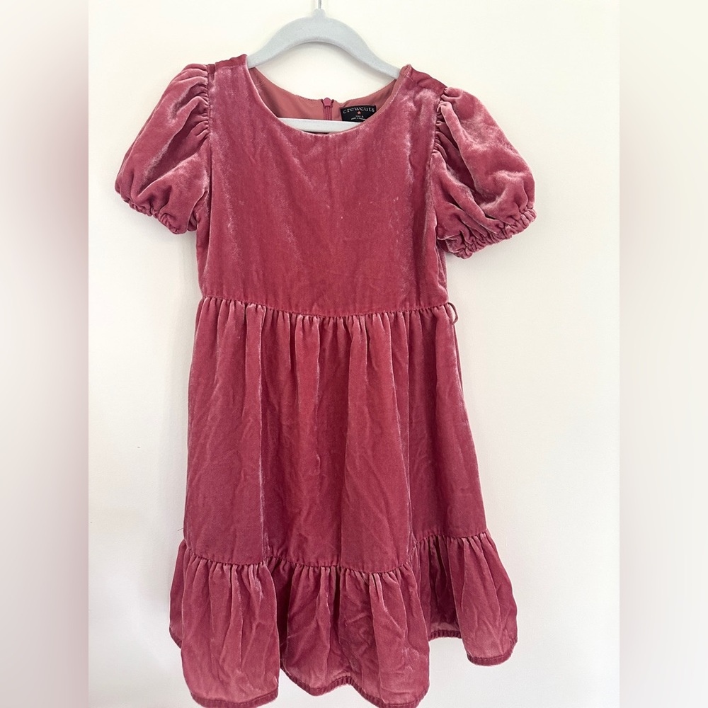 J.Crew Crewcuts Puff Sleeve Velvet Dress in Pink 6